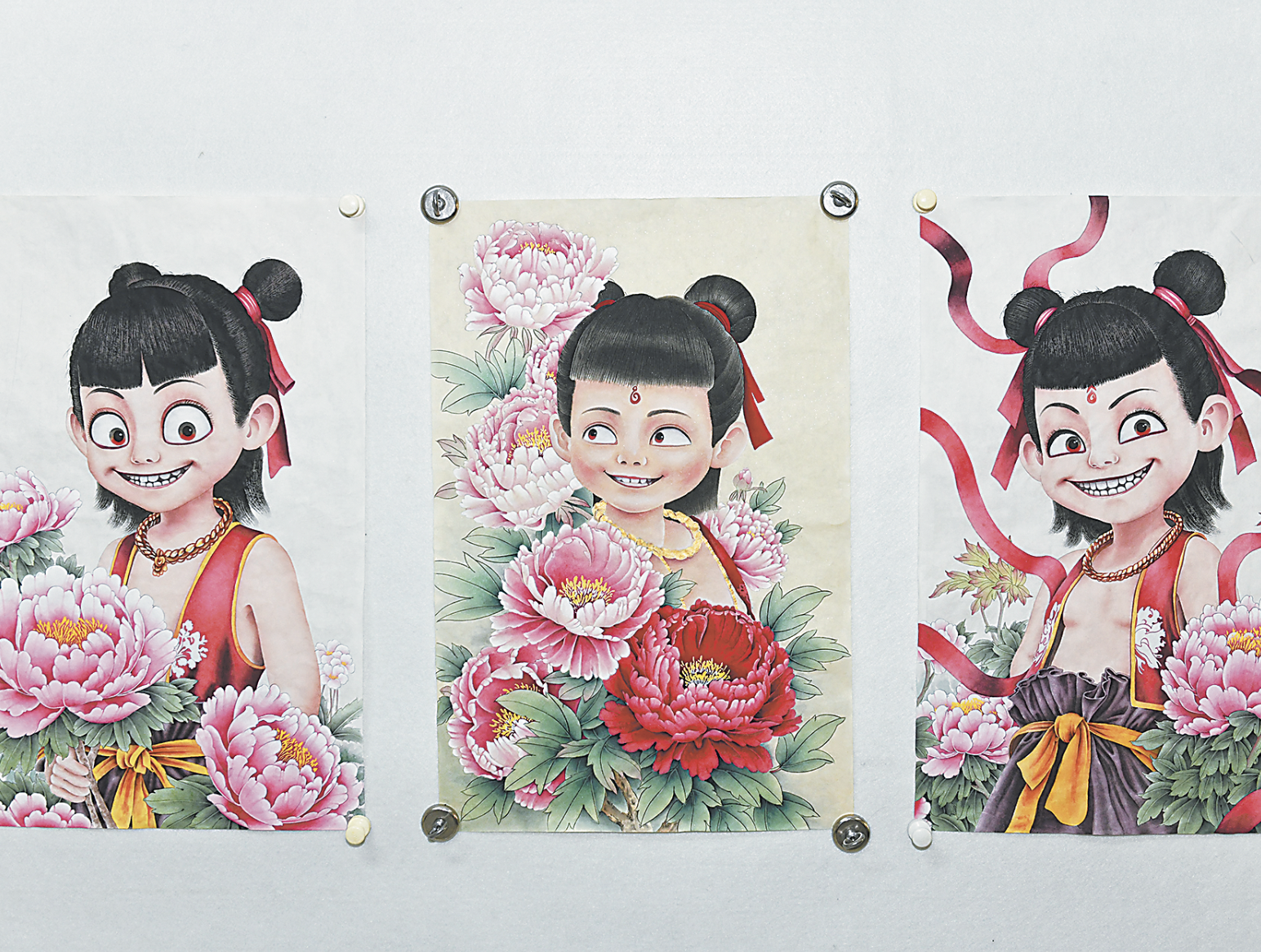  國(guó)漫頂流哪吒“邂逅”菏澤牡丹
